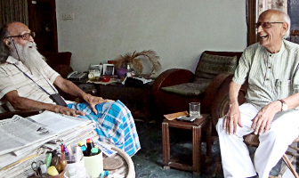 Bhuppy (left) and Dev (right) at Bhuppy's house in Delhi