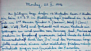 Page of Friedland work camp diary 1946