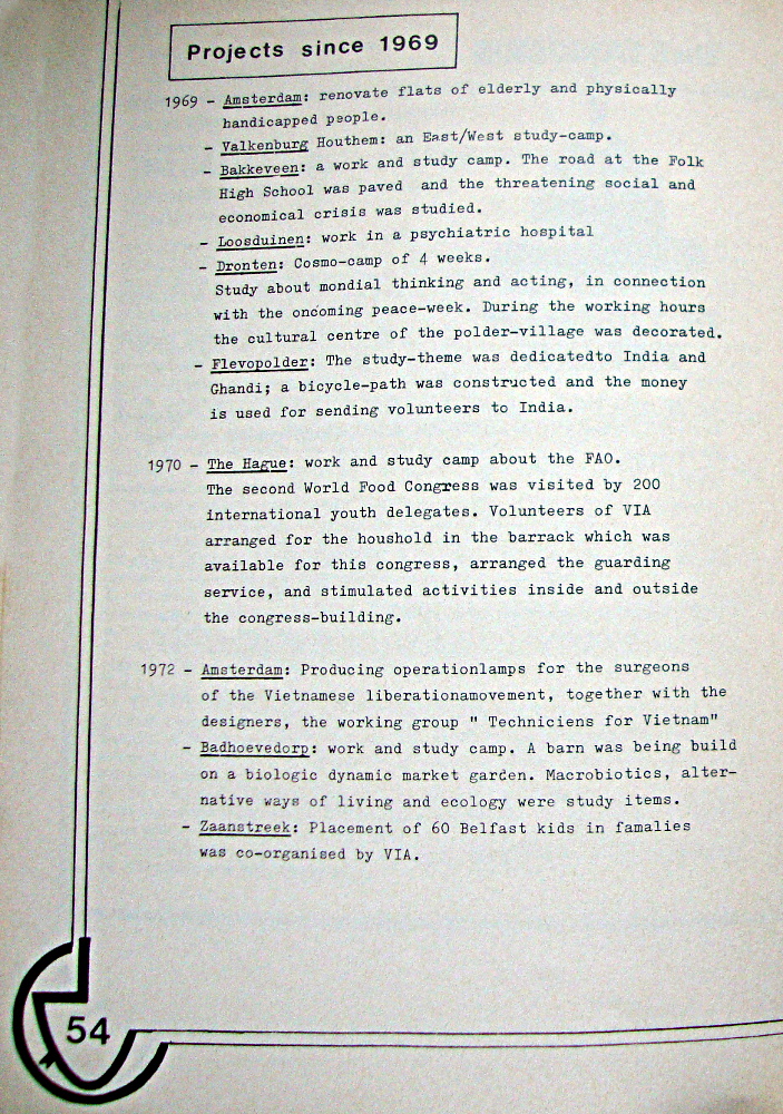 List of project, Jubelboekje, page 54, 1979