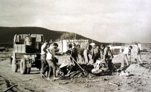 Mixing cement, El Khemis 1963